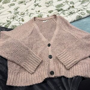 American Eagle Outfitters Blush Button-Up Cardigan